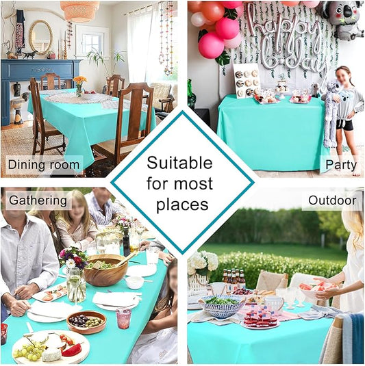 Hiasan Light Blue Rectangle Tablecloth - Waterproof Spillproof and Wrinkle Resistant Washable Polyester Table Cloth for Dining Party, 52 x 70 inch