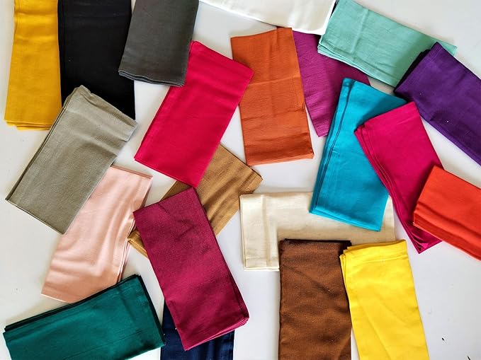 FINGERCRAFT Dinner Cloth Napkins, Cotton Linen Blend 12 Pack Natural Premium Quality, Mitered Corners for Every Day Use Napkins are Pre Shrunk and Good Absorbency Christmas Cloth Napkins Ivory