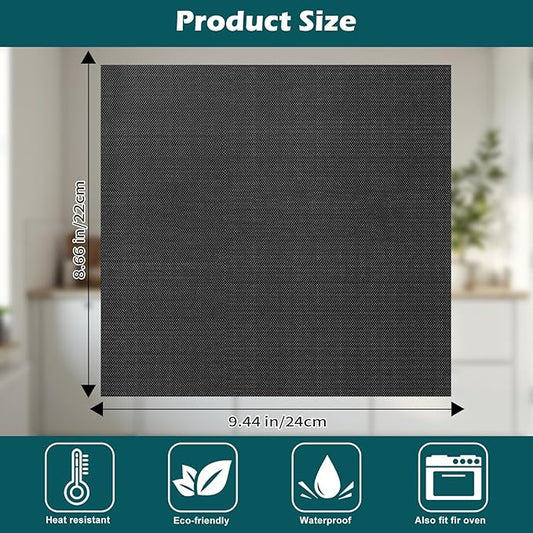 GWYSY Oven Liners for Bottom of Oven, 9.4"x8.7" Reusable Non-Stick Heat Resistant Baking Mat Teflon Sheets for Chefman 10QT Multifunctional Digital Air Fryer, 4 Pack