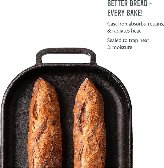 Challenger Bread Pan Cast Iron Loaf Pan with Lid for Homemade Breadmaking Sealed Bread Cloche Inverted Dutch Oven Set for Baking - Made In The USA