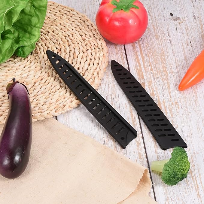PATIKIL PP Safety Knife Cover Sleeves for 8" Carving Knife, 2 Pack Knives Edge Guard Blade Protector Universal Knife Sheath Portable for Kitchen, Black