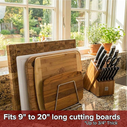 Thirteen Chefs Stainless Steel Cutting Board Rack - Holds 6 Boards up to 3/4" Wide - NSF Approved for Commercial Kitchens
