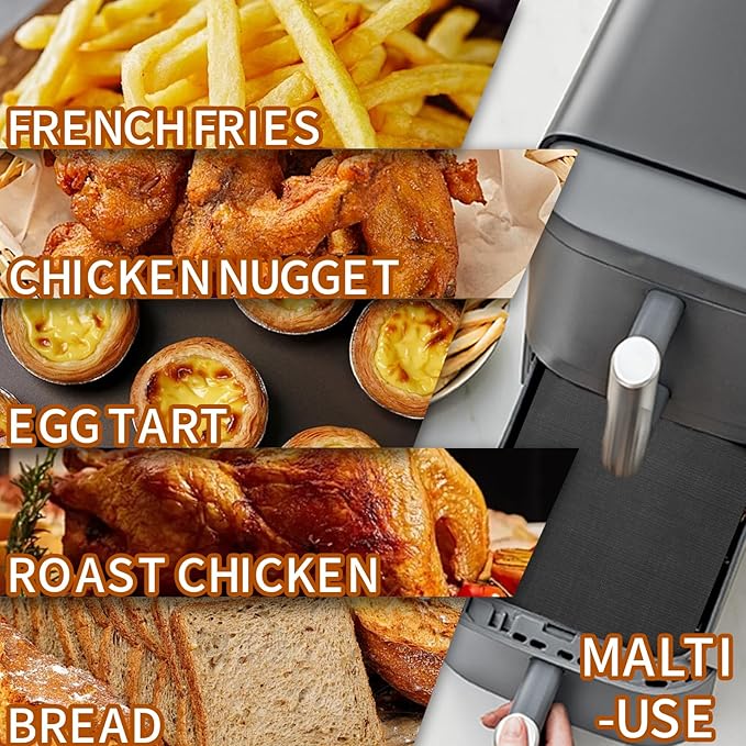 GWYSY 4-Pack Glass Fiber Air Fryer Liners Set for Ninja DoubleStack SL401, 8.07"x6.89" Reusable Basket Pads Heat-Resistant No-Scratch Air Fryer Liners Accessories