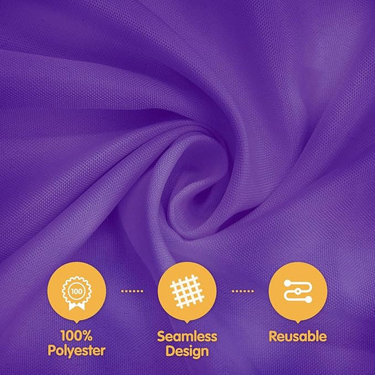 BRILLMAX 10 Pack Purple Tablecloths 60 x 126 Inch for 8ft Rectangle Tables - 150 GSM Polyester Fabric, 15" Standard Drop, Water, Stain & Wrinkle Resistant Cloth Cover for Wedding Dining Buffet