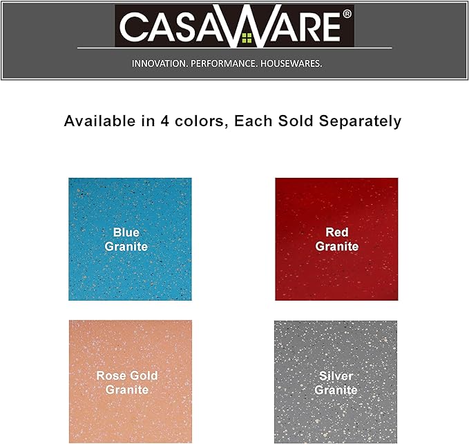 casaWare Toaster Oven 6 Cup Muffin Pan NonStick Ceramic Coated (Silver Granite)