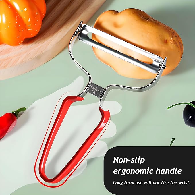 Larger Wide Mouth Kitchen Vegetable Peelers Cabbage Peeler (Serrated Y- Peeler)(Black)