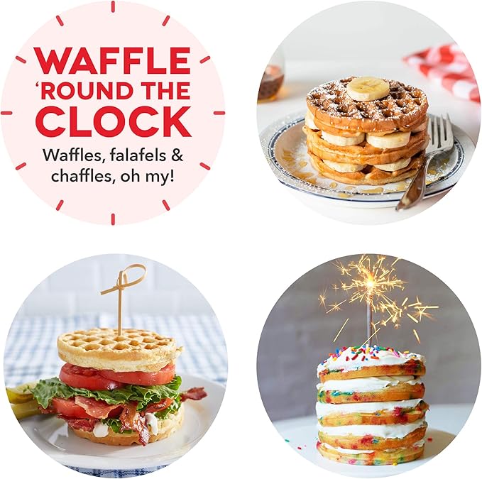 Dash Mini Waffle Maker- Electric Waffle Maker for Fun Breakfasts - Dual Nonstick Cooking Surface - Enjoy Fun, Family-Friendly Treats - Orange Leopard