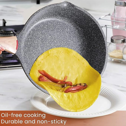 Starunder Induction Nonstick Skillet Frying Pan,Swiss medical stone Omelette Pan, Scratch-Resistant Safe Cookware Set,PFOA Free (9.5 inch)