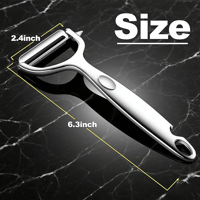 Vegetable Peeler - Y Shaped Super Sharp Stainless Steel Bottle Opener Hanging Hole Potato Eye Remover Non-Slip Handle Slicer for Apple Carrot