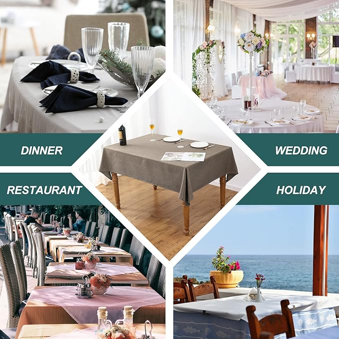 AUSSPVOCT Textured Tablecloth Rectangle 60x104 Water Resistant Spill-Proof Wipeable Table Cloth Wrinkle Free Fabric Dining Table Cover for Birthday Party Farmhouse Spring Kitchen Tablecloths