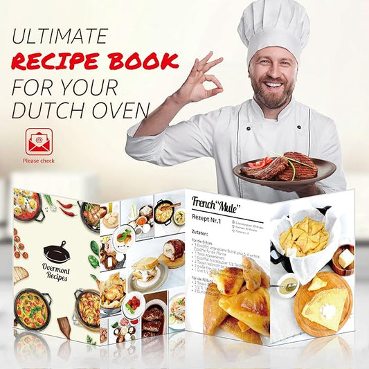 Overmont 5.5qt Enameled Dutch Oven + 3.8qt Braiser Combo