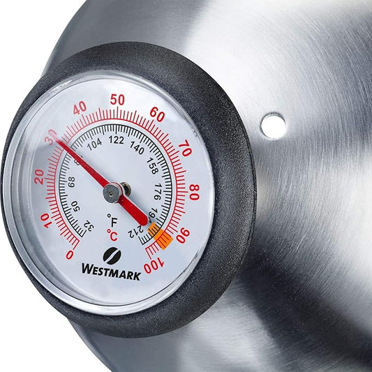 Westmark Brasilia Plus 24582260 Gooseneck Kettle with Thermometer Suitable for Induction Cookers 18/8 Stainless Steel