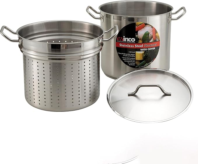 Winware Stainless 8 Quart Steamer/Pasta Cooker with Cover