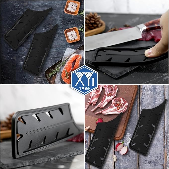 XYJ 2pcs/set Safety Knife Covers Sleeves Knives Edge Guard, Universal Knife Sheath,Cleaver,Nakiri Knife Case Blade Guards Protector Black Kitchen Knife Cover Sleeve (For 7'' Nakiri Knife)