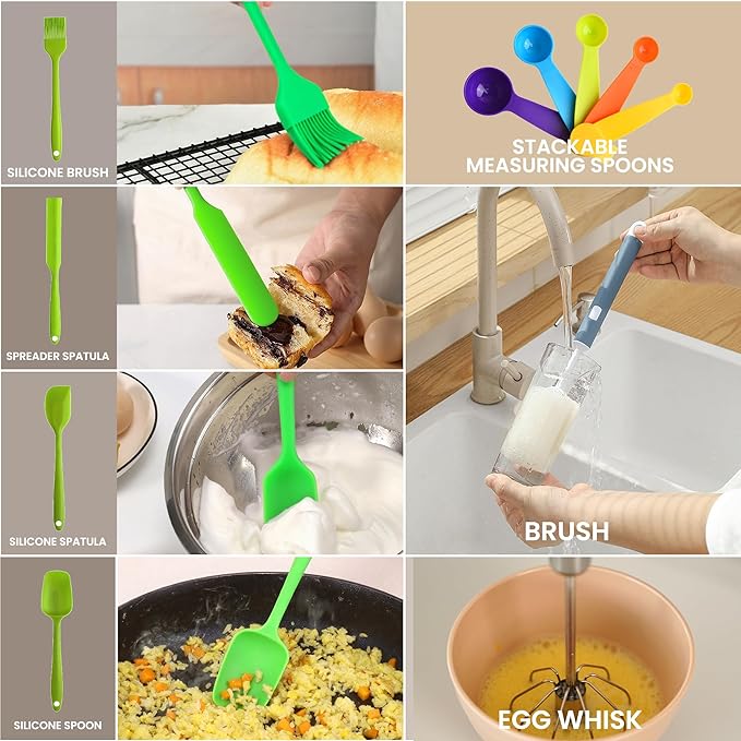 LISI 6 Pack Mixing Bowl Set with Lids, Plastic Bowls for Kitchen, Nesting Salad & Meal Prep Bowls, BPA-Free, Large Storage Bowl with Airtight Lids