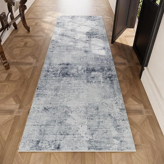 Machine Washable Hallways Runner Rug: 2'x 10' Runner Rug Stain Resistant Abstract Non Slip Floor Rug with Rubber Backing Non Shedding Soft Carpet Runners for Kitchen Indoor Entryway Bedroom Farmhouse