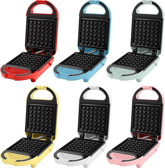 Tasty Mini Nonstick Waffle Maker, Perfect for Individual Waffles, Hash Browns, Brownies and more, Quick Results, Easy Clean Up, 600W, Blue