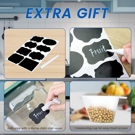 STEELUS 4 Pack 12 Quart Food Storage Containers with Lids, Polycarbonate Square Commercial Food Containers, NSF, Clear, New Version