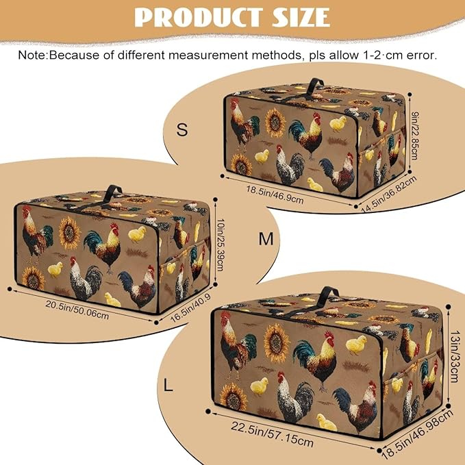 Doojoayie 6 Slice Toaster Oven Covers for Kitchen Counter Sunflower Toaster Cover 19.7"x16"x 10" Small Appliance Dust Protector Kitchen Decoration Gifts for Women