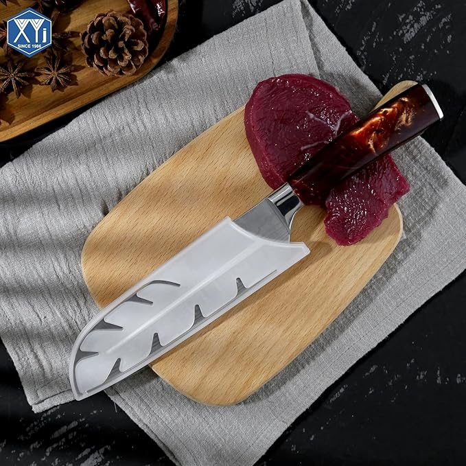 XYJ 2pcs/set Safety Knife Covers Sleeves Knives Edge Guard, Universal Knife Sheath, Santoku Knife Case Blade Guards Protector White Kitchen Knife Cover Sleeve