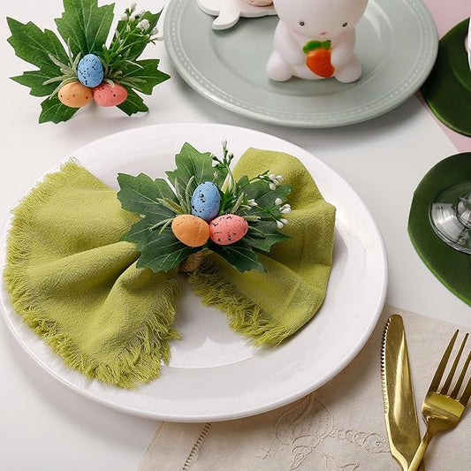 Easter Egg Napkin Ring Set of 6, Easter Table Decorations for Easter, Spring Wedding Table Settings and Party Supplies for Holiday Table Decorations