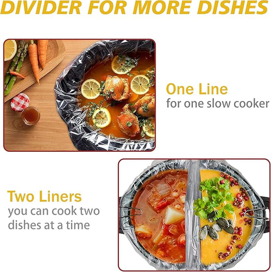Slow Cooker Liners (30 Liners), 13" × 21" Crock Pot Liners Fit 3-8 Quarts, Disposable Cooking Bags Suitable for Oval & Round Pot, BPA Free,30 count