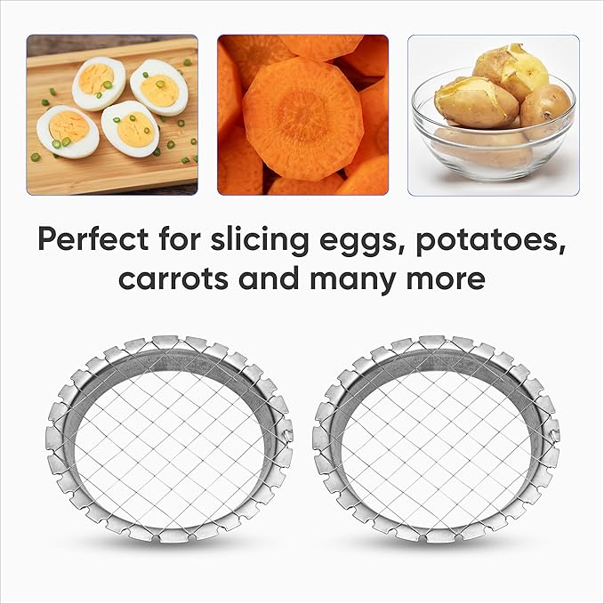 Egg Dicer for Hard Boiled Eggs 2 Pcs - Carrot, Potato & Egg Salad Chopper Grid/Slicer - Metal Egg Chopper for Hard Boiled Eggs and Vegetables with Wire Stainless Steel