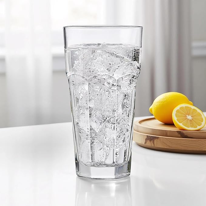 (4 Pack) 20 oz Iced Tea Glasses, Clear Drinking Glasses for Everyday Use