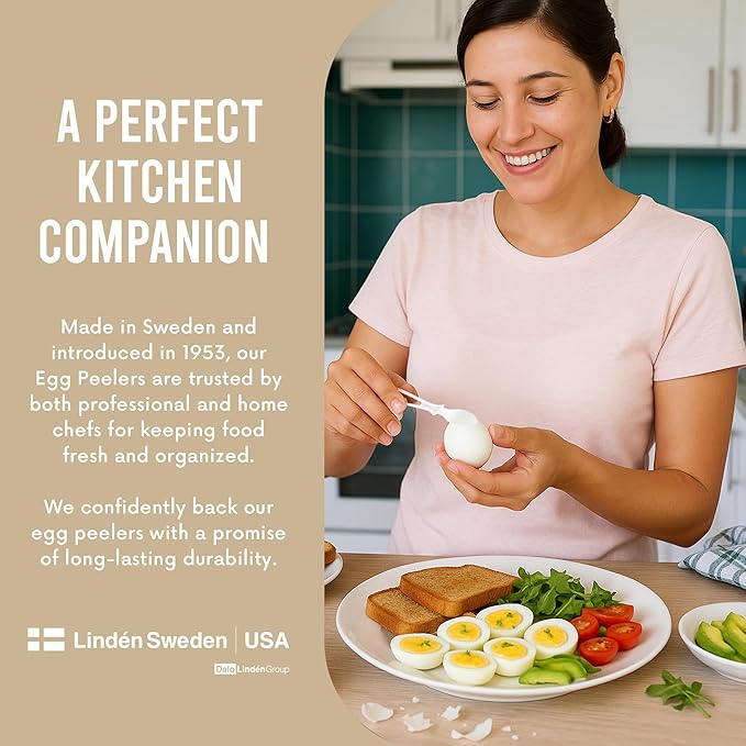 Linden Sweden Egg Peeler, Set of 2 - Great for Avocados, Cherries and Citrus Fruit - Dishwasher-Safe, Easy to Store - BPA-Free