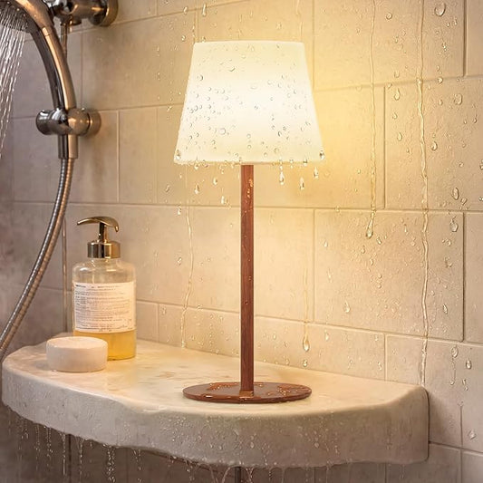 EZVALO Shower Lamp, IP65 Waterproof Modern Bathroom Lamp, Cordless Rechargeable Bath Light with 4500mAh Battery – Soft 360° Glow for Bathtub, Night Shower & Relaxing Routines