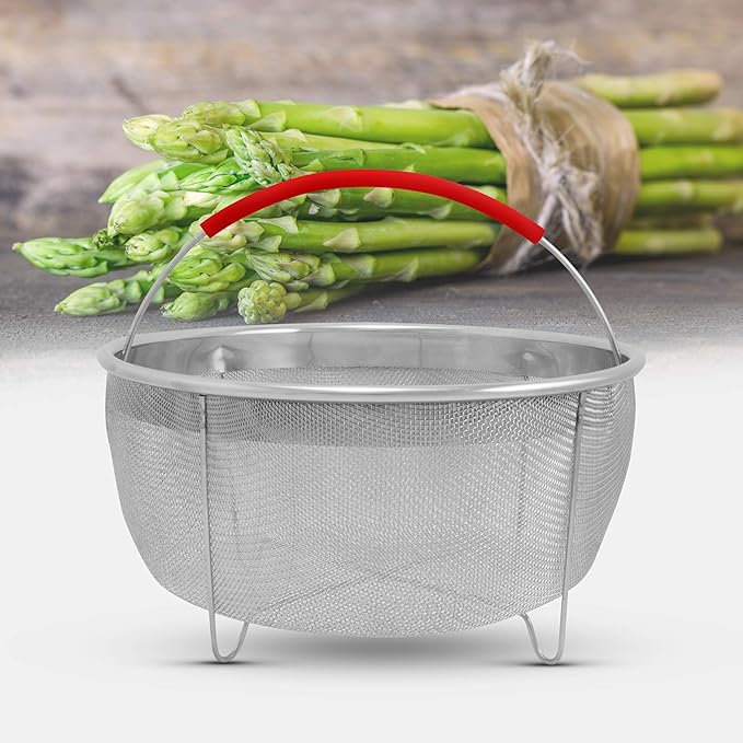 ExcelSteel 8.25" Stainless Steel Strainer Basket, Rinse Drain Sift Sieve Kitchenware Perfect for Pasta, Vegetables, Fruit