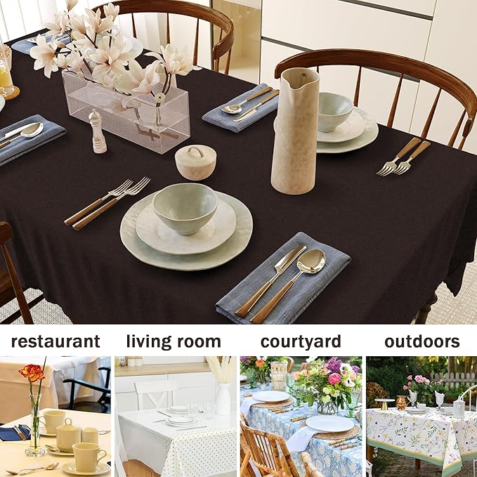 HX&OD Rectangular Tablecloth Cationic Fabric Waterproof Stain Resistant Wrinkle-Resistant for Home/Decoration/Party/Buffet/Wedding/Dining Room/Camping