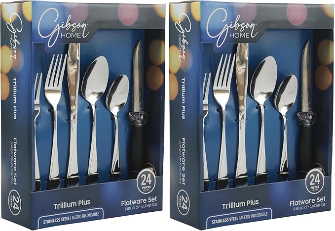 Trillium Plus 20-pc. Flatware Set Plus 4 Bonus Steak Knives (Pack of 2)