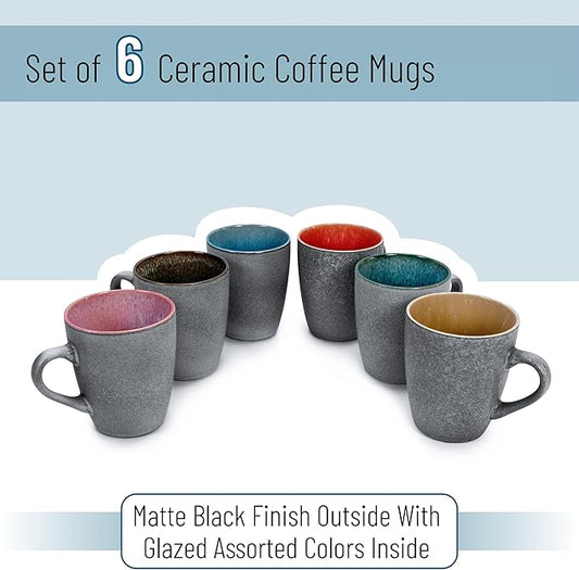 BTaT- Large Coffee Mugs, Set of 6, 12 oz (350ml), Ceramic Coffee Mug, Christmas Gifts