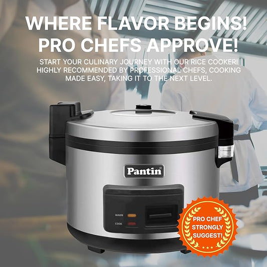 Pantin Commercial Rice Cooker & Warmer - 35 Cups Uncooked / 70 Cups Cooked, Extra Large Capacity Rice Cooker with Nonstick Inner Pot & Switch Press, 120V/1500W, ETL Listed