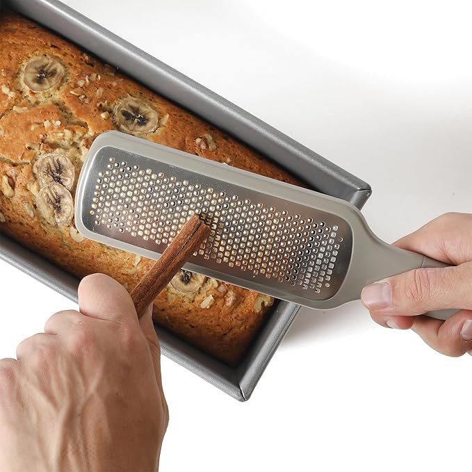 Calphalon Prime Stainless Steel Handheld Cheese Grater W/Cover & Rubber Handle - Taupe