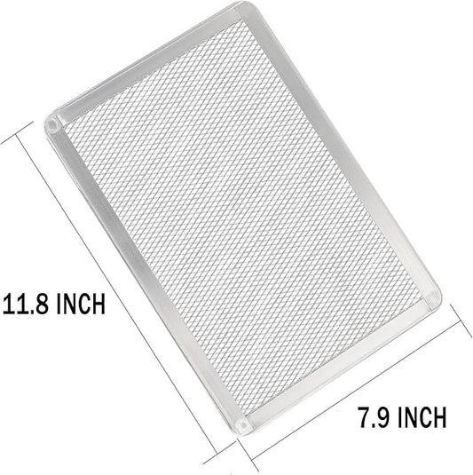 SHANGPEIXUAN Pizza Screen 8 x 12 Inch 2 Pack Rectangular Aluminum Pizza Pan Restaurant-Grade Flatbread Screen Pizza Crisper Pan,Oven-Safe