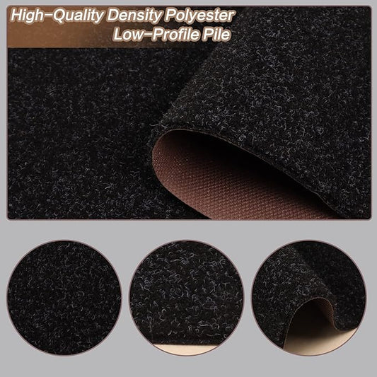 3' x 78' Runner Rugs with Rubber Backing, Indoor Outdoor Utility Carpet Runner Rugs, Black, Can Be Used as Aisle for The RV and Boat, Laundry Room and Balcony
