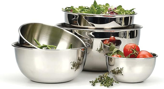 RSVP International Endurance Stainless Steel Mixing Bowls, 4 Quart