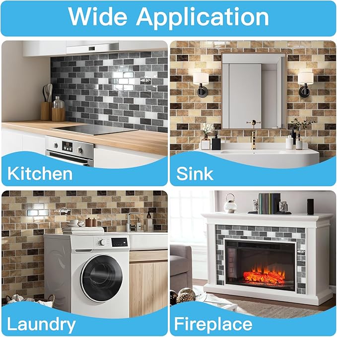 Art3d Peel and Stick Granite Wall Tiles – 12"x12" Thicker Design Backsplash, Self-Adhesive Tile for Kitchen & Bathroom Decor