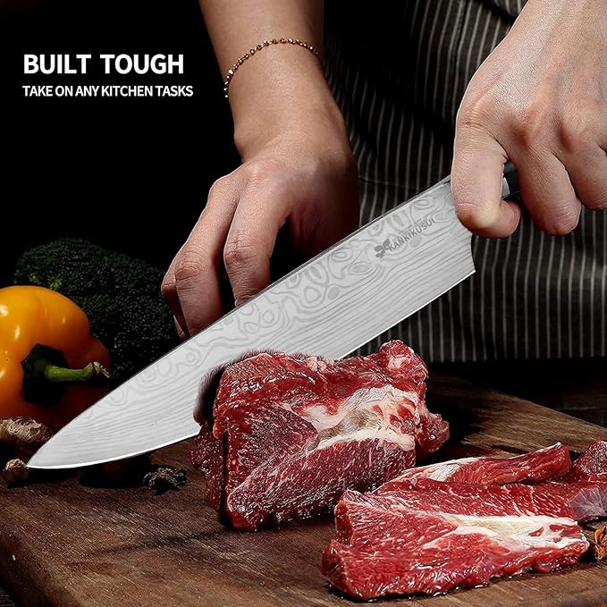 KANKIKUSUI Chef Knife 8 Inches, High Carbon Stainless Steel, Meat/Vegetable/Fruit