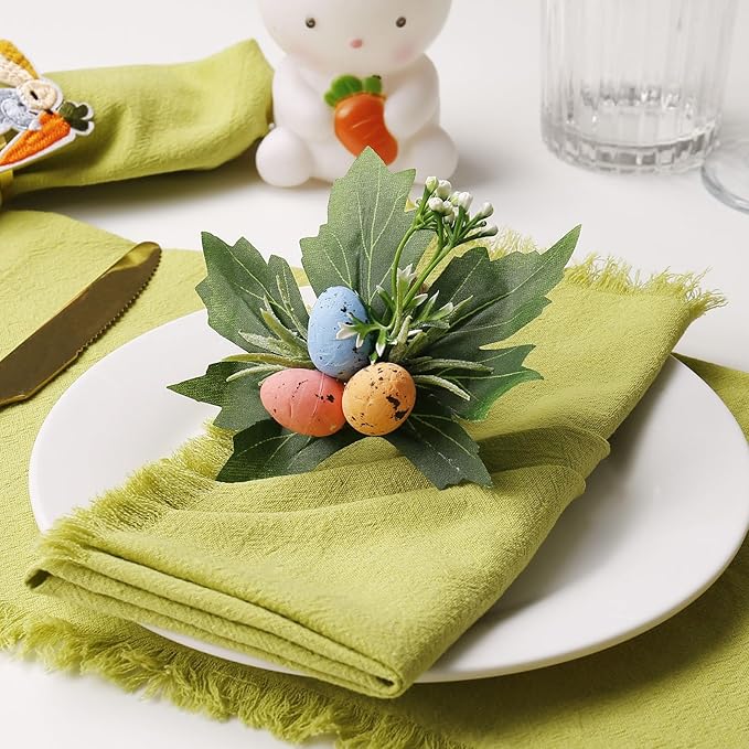 Easter Egg Napkin Ring Set of 6, Easter Table Decorations for Easter, Spring Wedding Table Settings and Party Supplies for Holiday Table Decorations