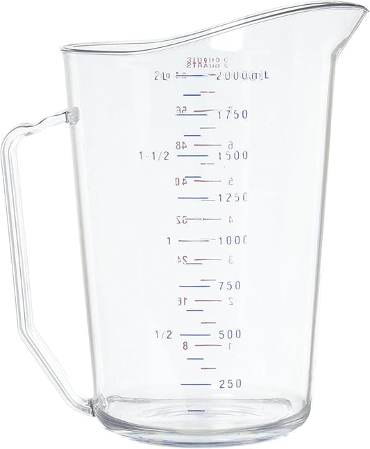 Cambro 200MCCW 2 qt Capacity, Camwear Clear Polycarbonate Liquid Measuring Cup (200MCCW135)