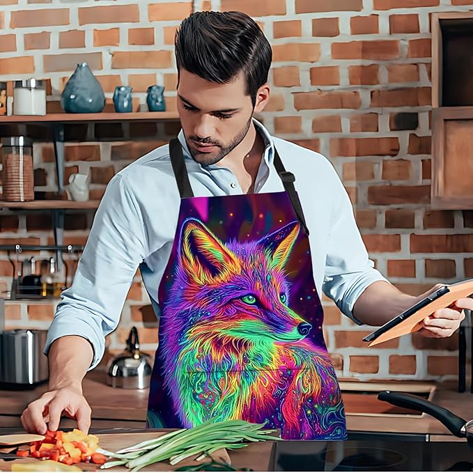 Funny Cat Apron with 2 Pockets Waterproof for Men Women Kitchen Garden Decor