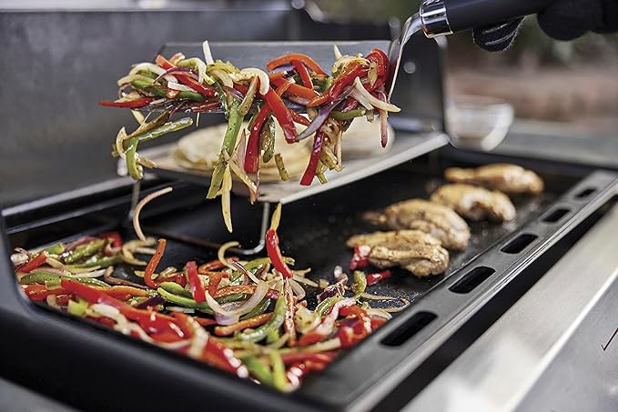 Weber Rust‑Resistant Outdoor Griddle Insert, Full‑Size – Pre-Seasoned Carbon Steel Griddle for Searwood & Large Spirit Series Gas Grills