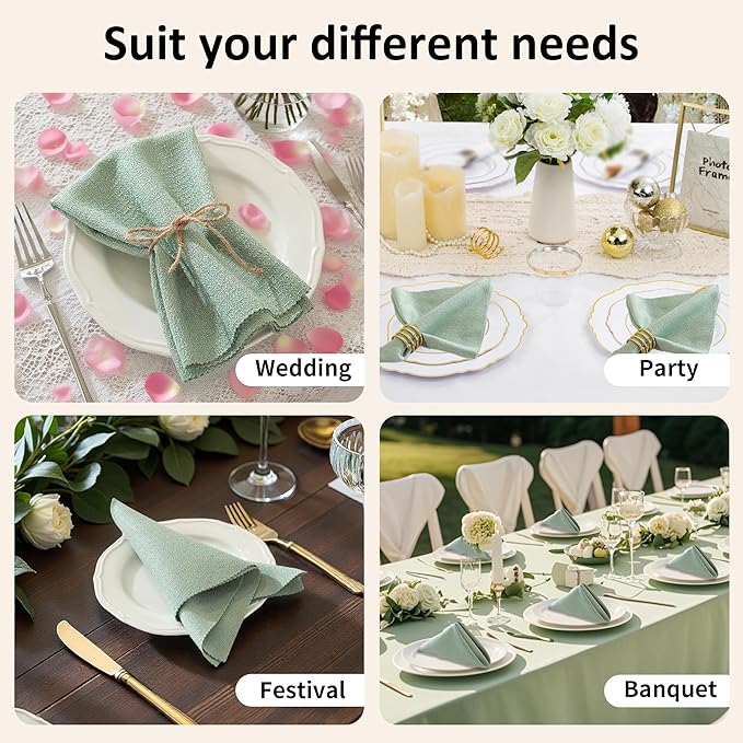Cloth Napkins Set of 6 Reusable,UWWGKK 17x17 Inch Napkins Cloth Washable for Dinner, Restaurant,Wedding,Hotel