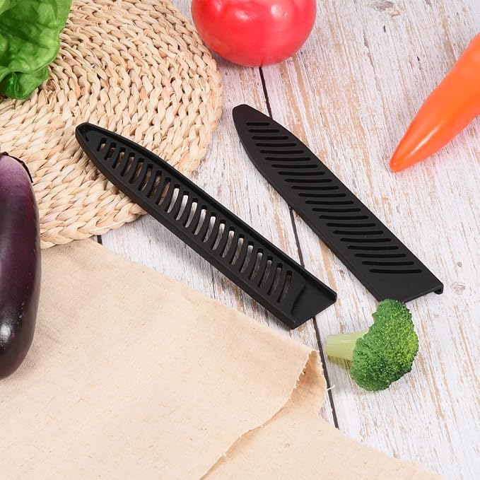 PATIKIL PP Safety Knife Cover Sleeves for 8" Carving Knife, 2 Pack Knives Edge Guard Blade Protector Universal Knife Sheath for Kitchen, Black
