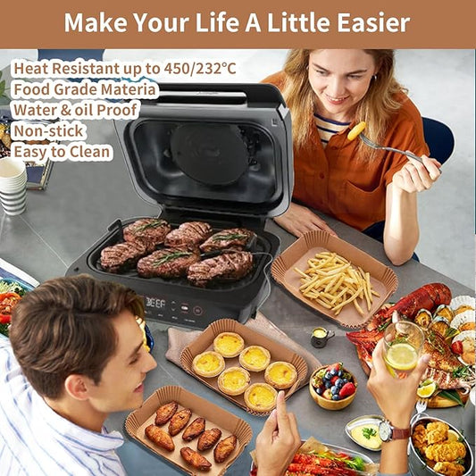 Air Fryer Liners For Ninja Foodi XL Smart FG551 6-in-1 Indoor Grill,100PCS Rectangular Air Fryer Disposable Paper Liner, Ninja Foodi XL Smart Accessories