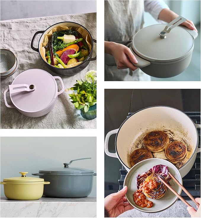 Vermicular Oven Pot 2.0 | Lightweight Enameled Cast Iron Pot | 18cm (2 Qt) | Non-Toxic | Induction-compatible | Dutch Oven | Made in Japan | Matte Linen Beige