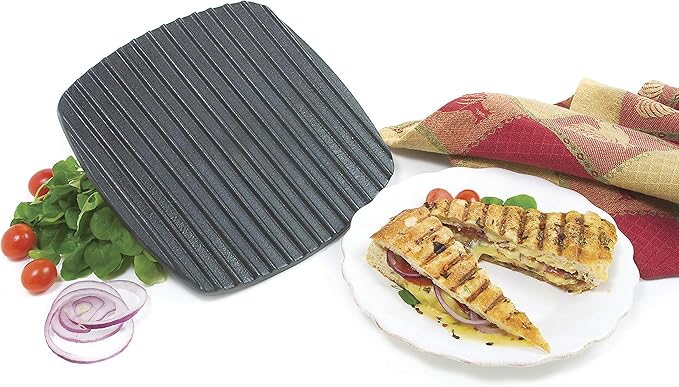 Norpro Italian Panini Sandwich Press And Steak Chicken Grill Cast Iron New 8.5 inch